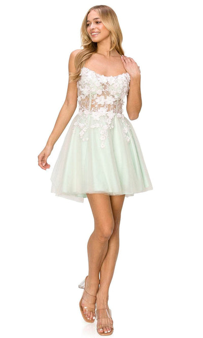 Cinderella Couture 8053J - 3D Floral Embellished A-line Dress Special Occasion Dress