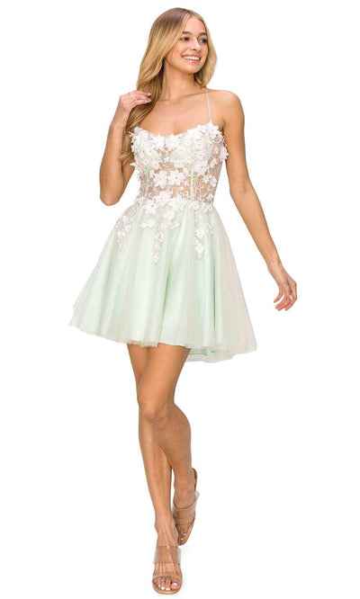 Cinderella Couture 8053J - 3D Floral Embellished A-line Dress Special Occasion Dress