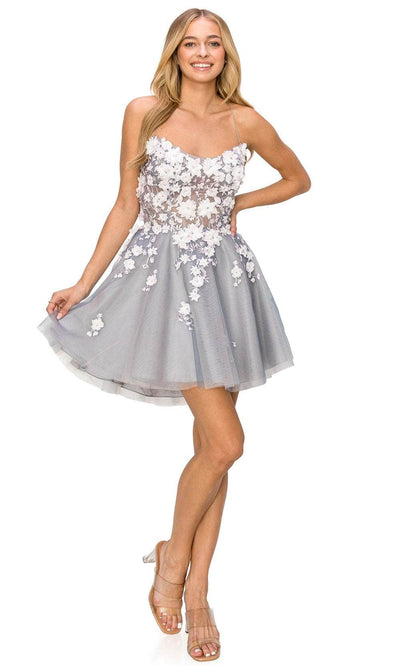 Cinderella Couture 8053J - 3D Floral Embellished A-line Dress Special Occasion Dress