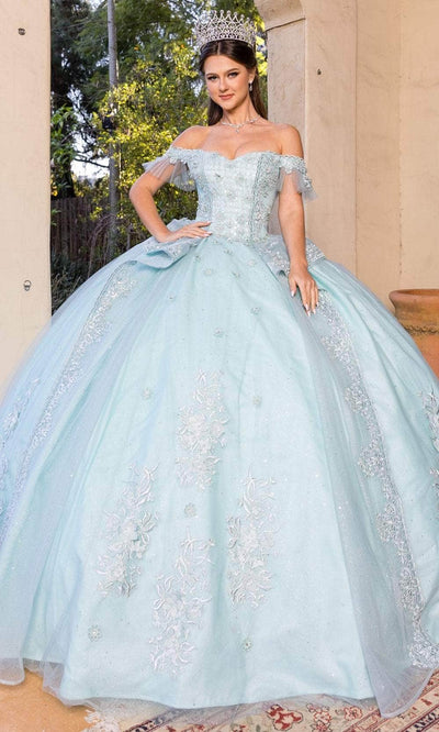 Cinderella Couture 8055J - Off-Shoulder Embellished Ballgown Special Occasion Dress