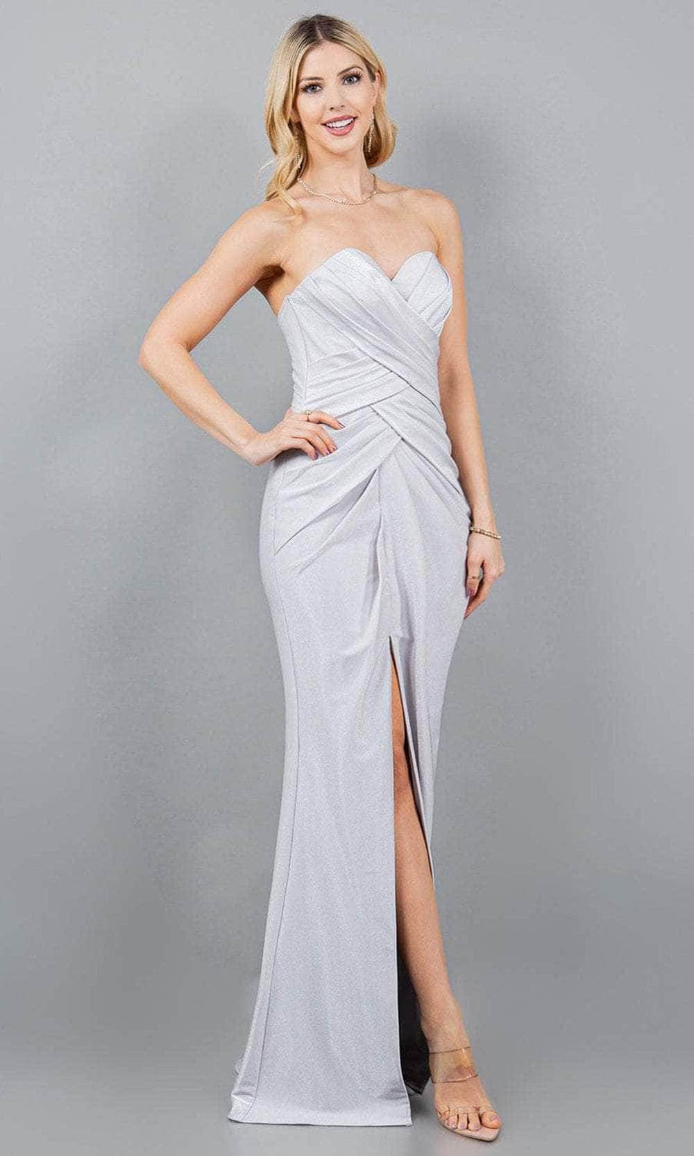 Cinderella Couture 8095J - Strapless Ruched Prom Gown Prom Dresses