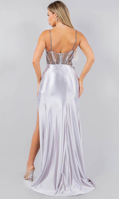 Cinderella Couture 8122J - Sequin V-Neck Dress Prom Dresses