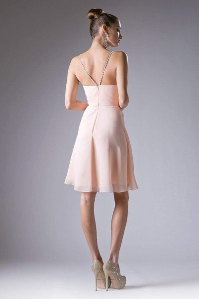 Cinderella Divine - 1009 Beaded V-neck Chiffon A-line Dress Special Occasion Dress