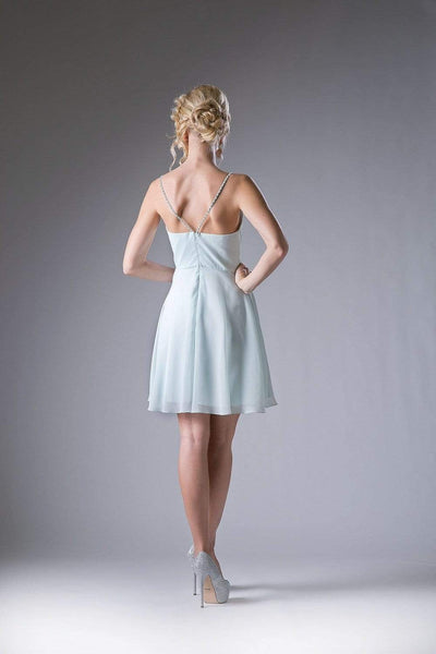 Cinderella Divine - 1009 Beaded V-neck Chiffon A-line Dress Special Occasion Dress
