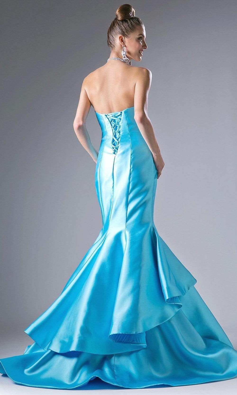 Cinderella Divine - 13480 Strapless Tiered Mermaid Evening Gown Special Occasion Dress