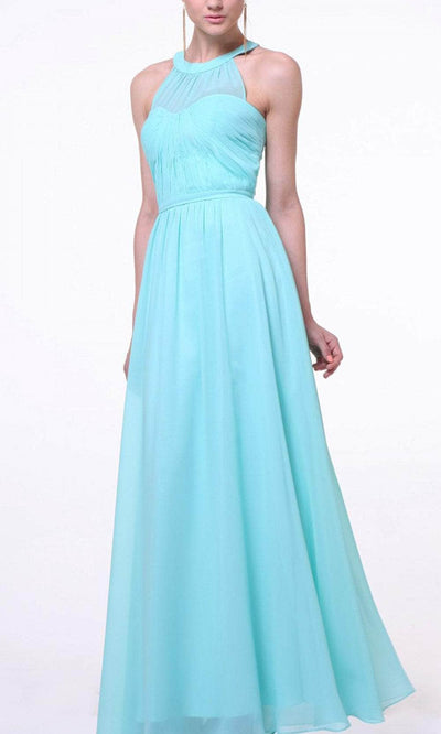 Cinderella Divine 1469 - Halter Chiffon Evening Dress Special Occasion Dress XS / Aqua