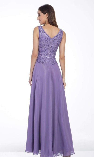 Cinderella Divine - 1945 Sleeveless Lace Appliqued A-Line Long Dress Evening Dresses