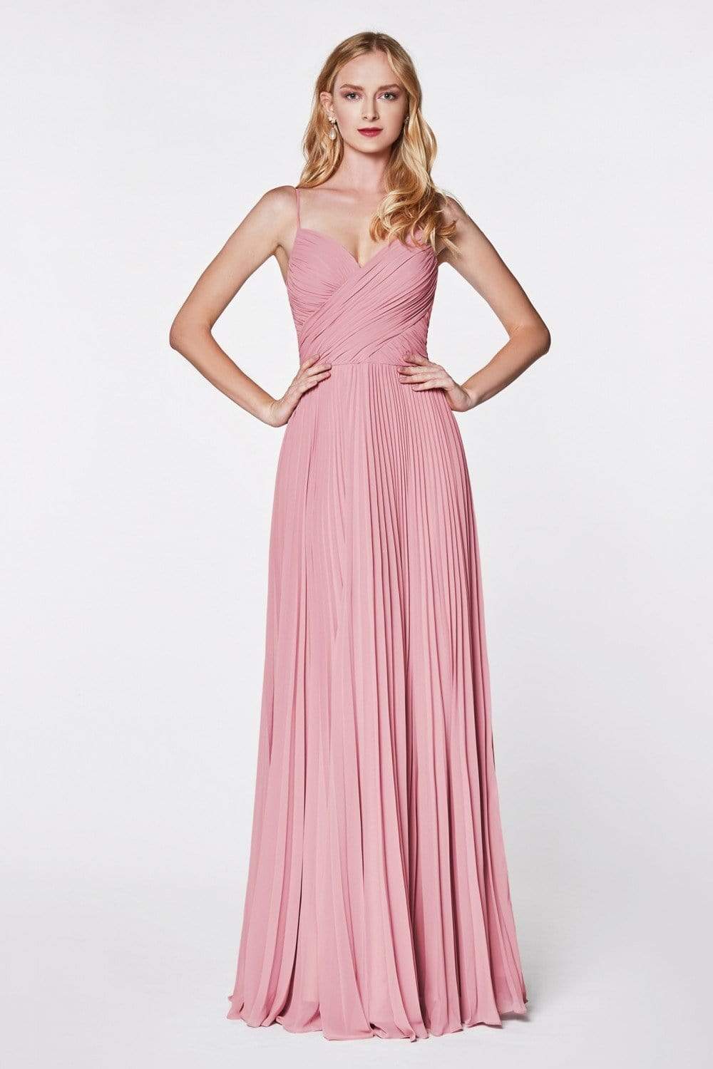 Cinderella Divine - 7471 Sweetheart Ruched Bodice Pleated A-Line Gown Bridesmaid Dresses