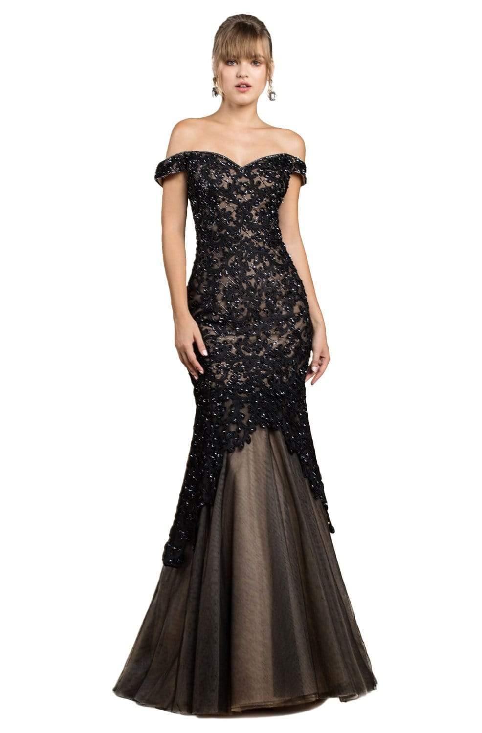 Ladivine A0401 - Beaded Lace Prom Gown ADASA Ladivine A0401 - Beaded Lace Prom Gown ADASA