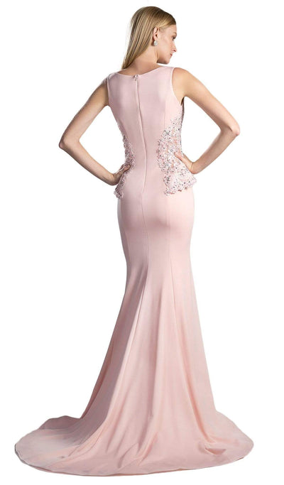 Cinderella Divine - Beaded Lace V-neck Trumpet Dress Special Occasion Dress