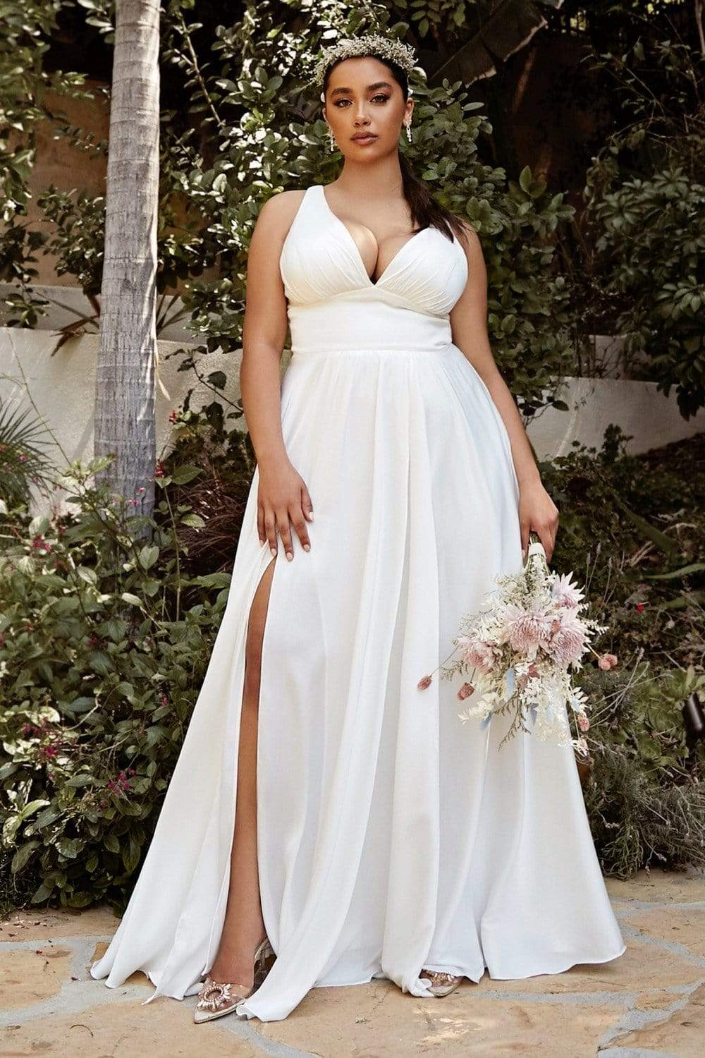 Ladivine 7469WW - A-Line Sleeveless Bridal Gown Bridal Dresses