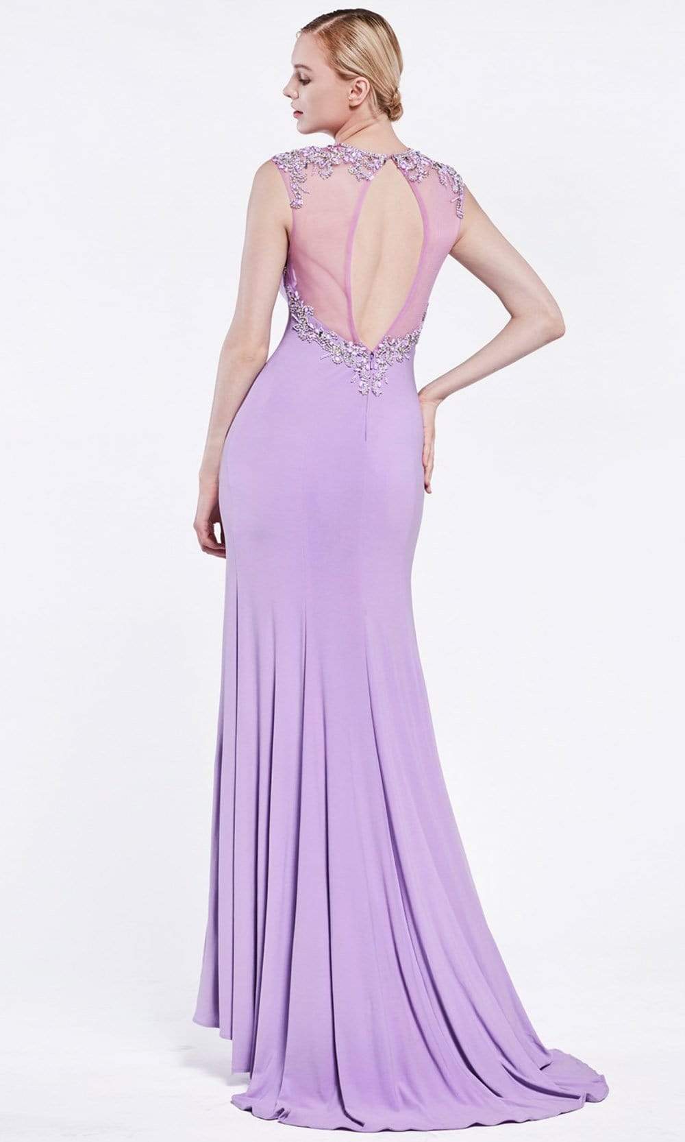 Cinderella Divine - C224 Embellished Trumpet Dress with Slit Evening Dresses