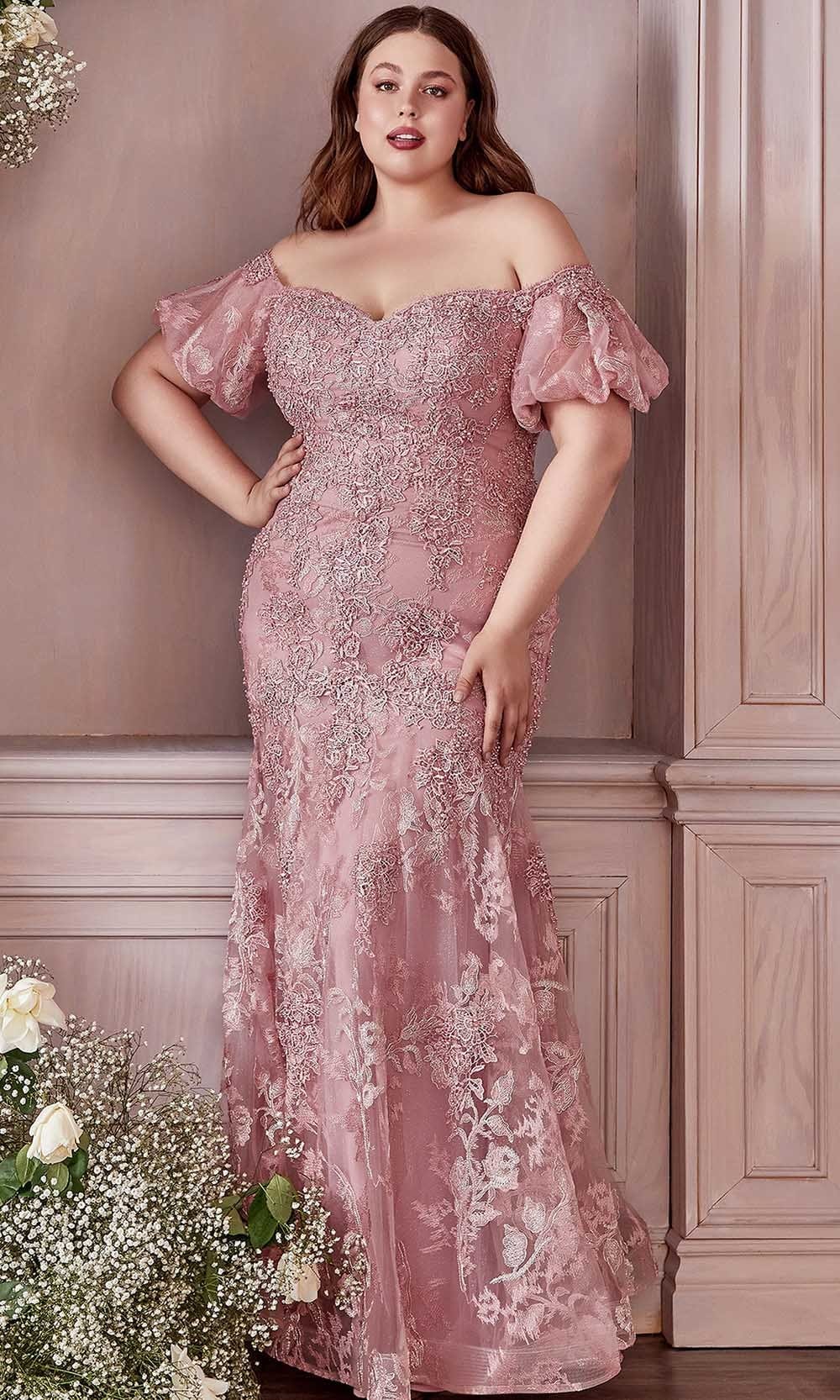 Cinderella Divine CD959C - Embroidered Trumpet Dress Special Occasion Dress 18 / Dusty Rose