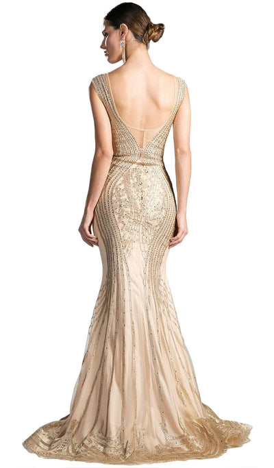 Cinderella Divine - CE0010 Bead Embellished Fitted Mermaid Evening Dress Evening Dresses