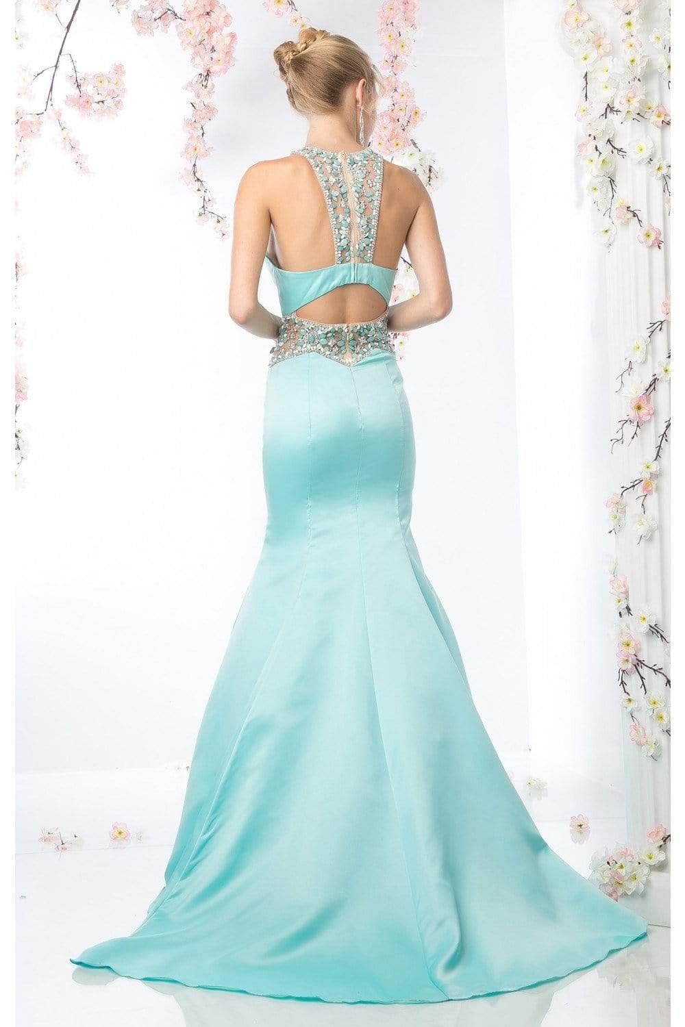 Cinderella Divine - CK31 Beaded Halter Neck Mermaid Dress Evening Dresses