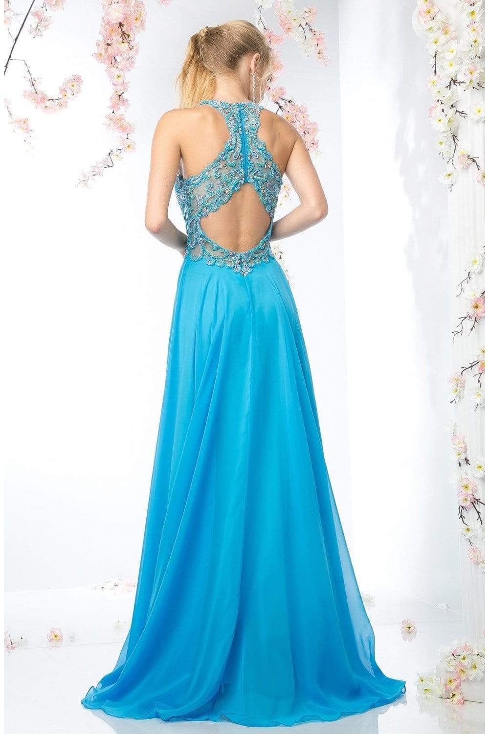 Cinderella Divine - CR730 Jewel Beaded A-line Long Dress Prom Dresses