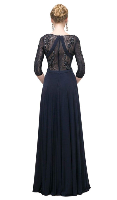 Cinderella Divine - CR785 Beaded Embroidered Empire Waist Long Dress Special Occasion Dress