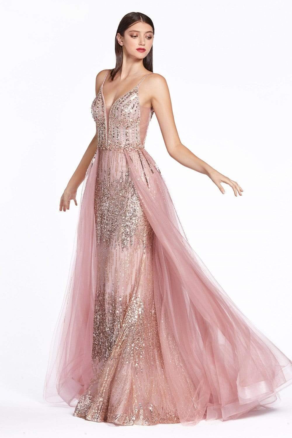 Cinderella Divine - CR841 Shiny and Embellished Long Dress Prom Dresses