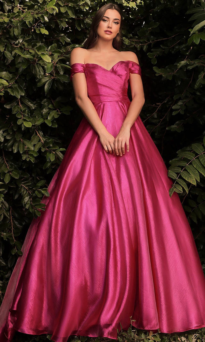 Cinderella Divine - Off Shoulder Gown J822 In Pink