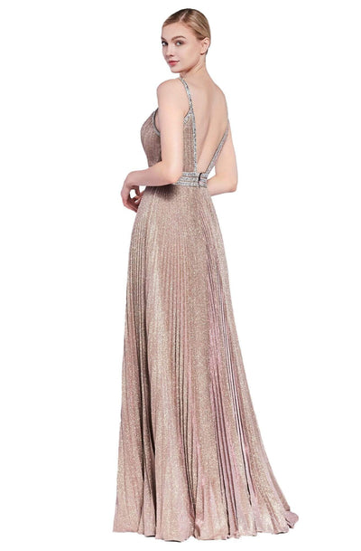 Cinderella Divine - J8589 Jewel-Trimmed Pleated Dress Evening Dresses