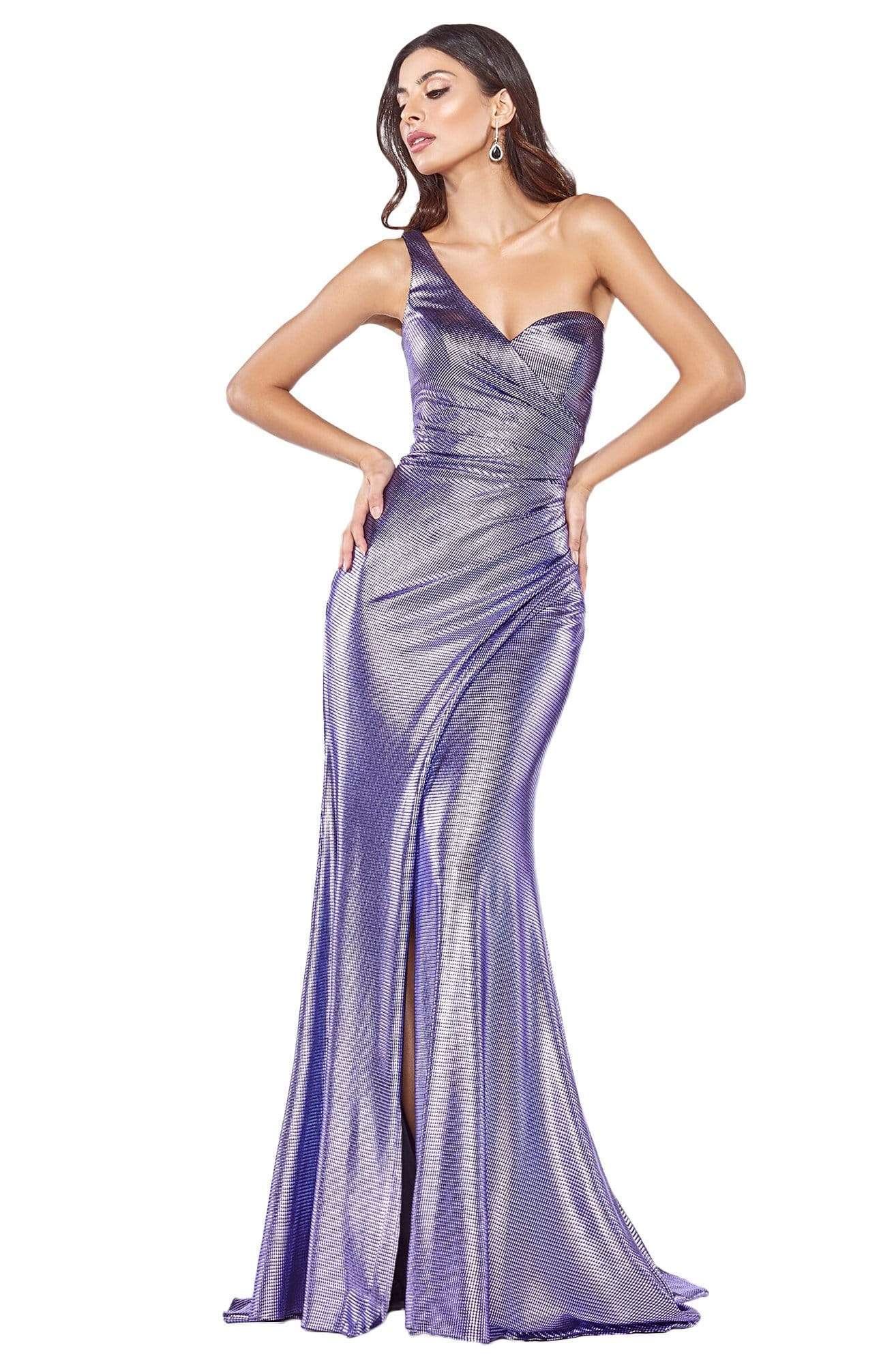 Cinderella Divine - KC894 Asymmetric Sweetheart Long Dress Pageant Dresses 2 / Violet