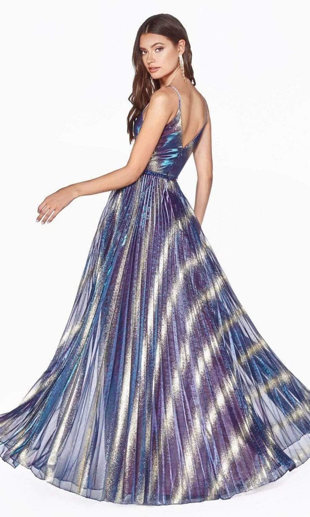 Cinderella Divine - KC895 Glittered and Multi-colored Pleated Dress Prom Dresses