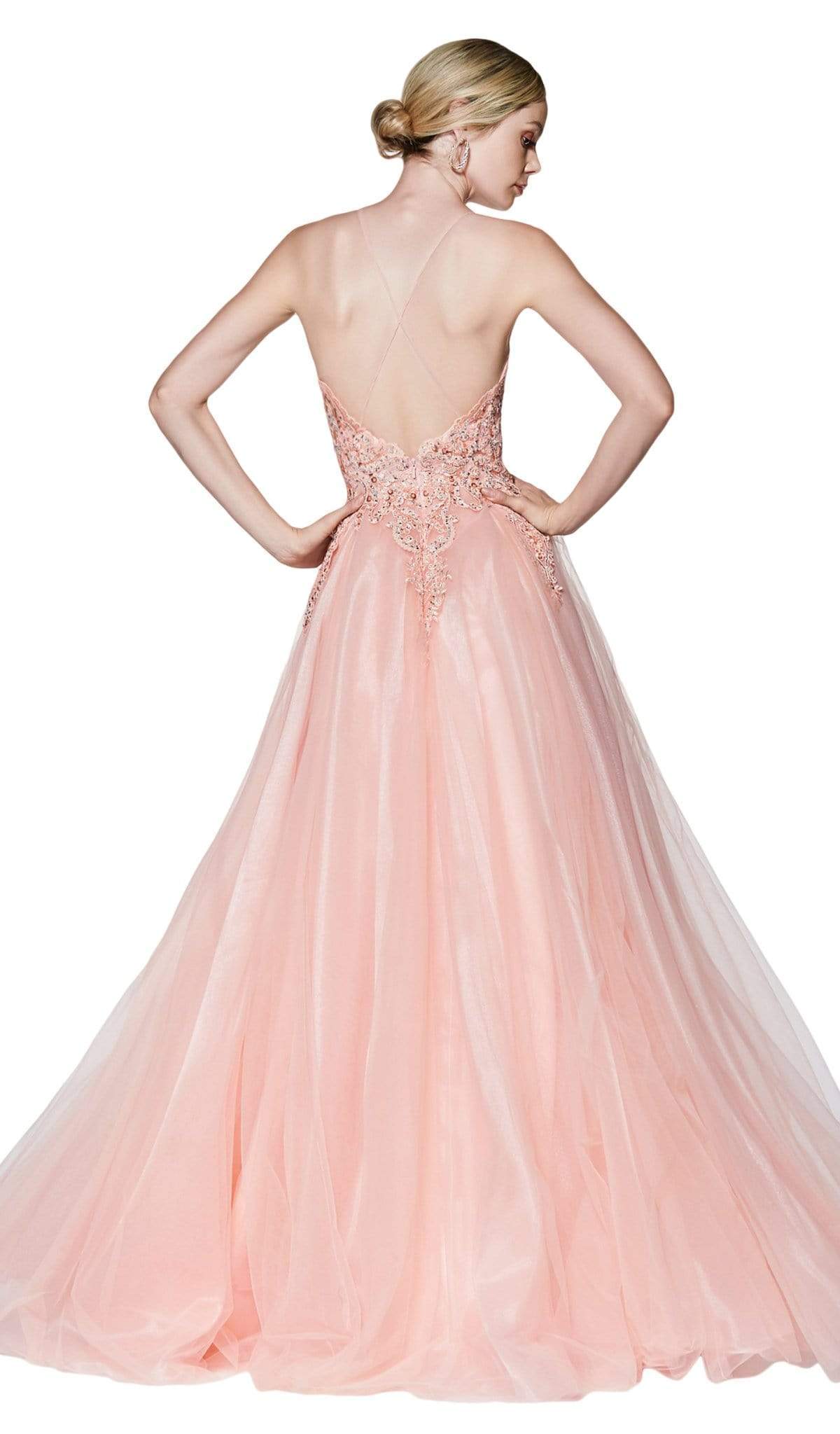 Cinderella Divine - KV1037 Adorned Lace Bodice Tulle Gown Special Occasion Dress