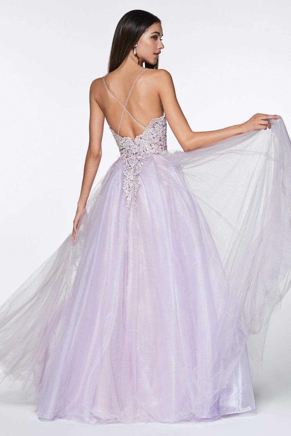 Cinderella Divine - KV1037 Adorned Lace Bodice Tulle Gown Special Occasion Dress