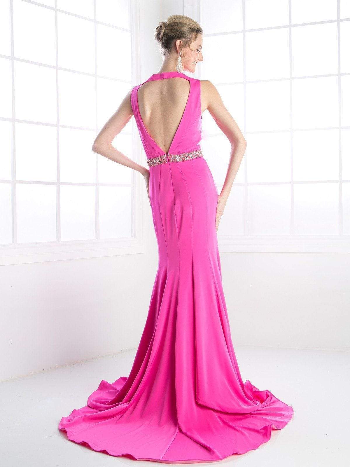 Cinderella Divine - P107 Bead Accented Deep V-neck Trumpet Dress Special Occasion Dress