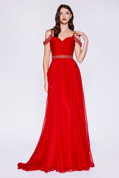 Cinderella Divine - P211 Embellished Twisted Ruched Sweetheart A-line Dress Special Occasion Dress