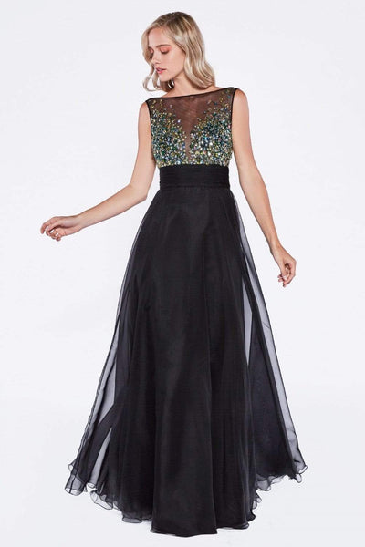 Cinderella Divine - Rhinestone Embellished Sheer Chiffon Evening Dress Special Occasion Dress