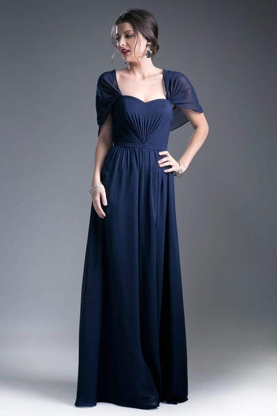 Cinderella Divine - Ruched Semi-Sweetheart Dress With Cape Detail Special Occasion Dress