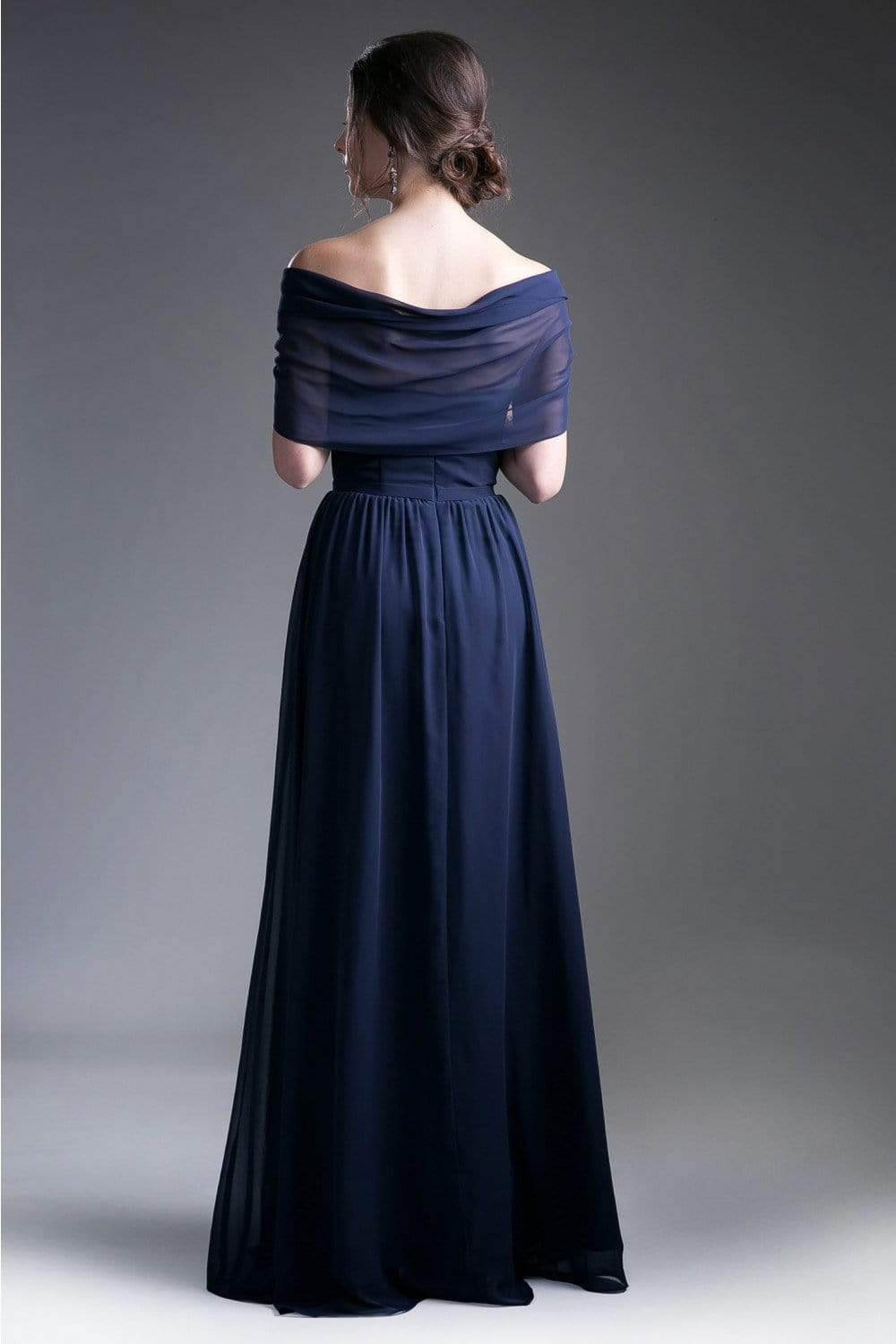 Cinderella Divine - Ruched Semi-Sweetheart Dress With Cape Detail Special Occasion Dress