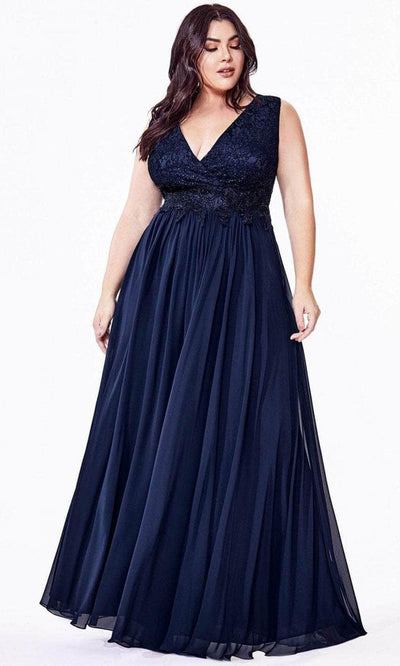 Cinderella Divine S7201 - Lace Bodice Evening Dress Evening Dresses 20 / Smoky Blue