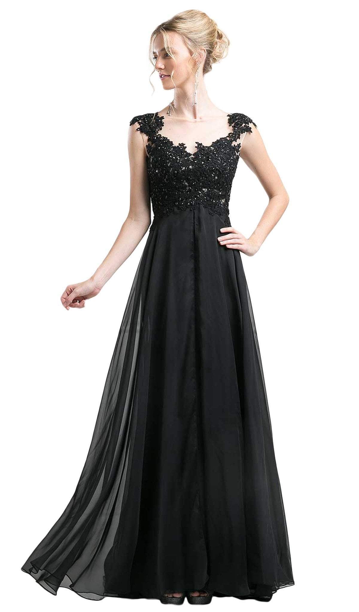 Cinderella Divine - Sequined Floral Lace A-line Dress Special Occasion Dress