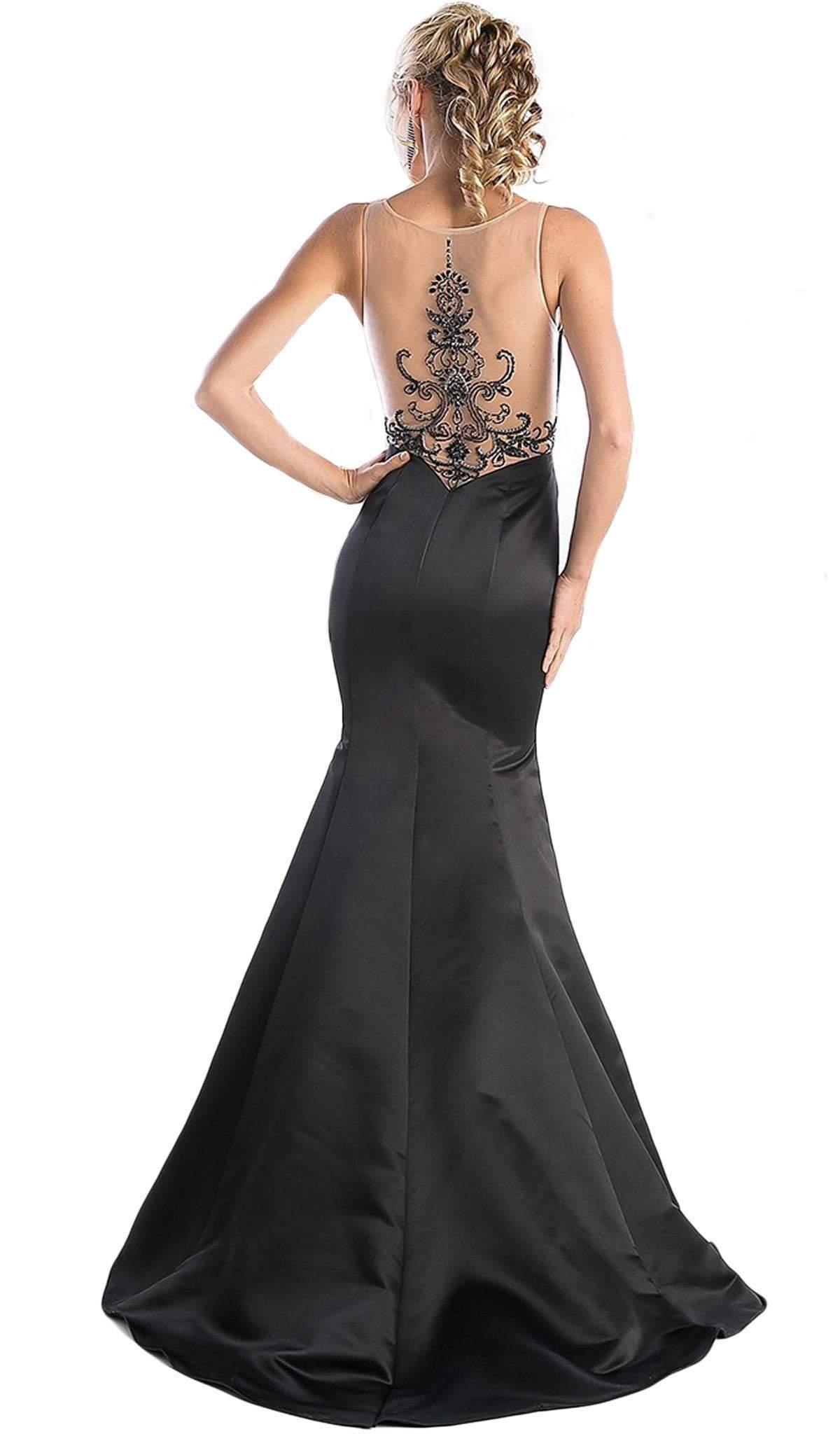 Cinderella Divine - Sheer Embellished Mermaid Evening Gown Special Occasion Dress