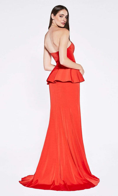 Cinderella Divine - Sweetheart Peplum Trumpet Dress P102 - 1 pc Red In Size 6 Available CCSALE 6 / Red