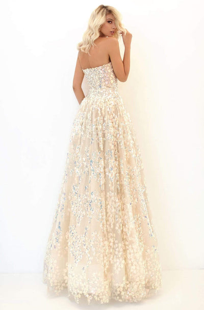 Tarik Ediz - 50730 Strapless Straight-Across Sequined Gown Prom Dresses