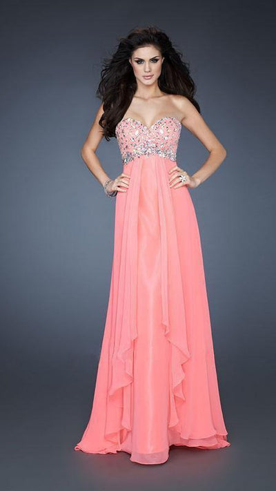 La Femme - Stunning Gown with Sparkling Bodice 18803 In Pink