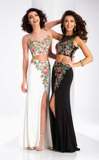 Clarisse - 3056 Floral Illusion Jewel Sheath Dress Special Occasion Dress