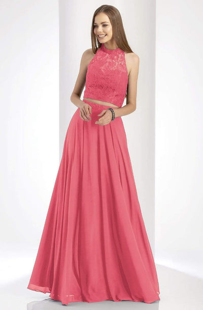 Clarisse - 3427 Two-Piece Lace Illusion A-Line Gown Special Occasion Dress 0 / Watermelon