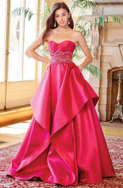 Clarisse - 3478 Beaded Strapless Ruffled Ballgown Special Occasion Dress