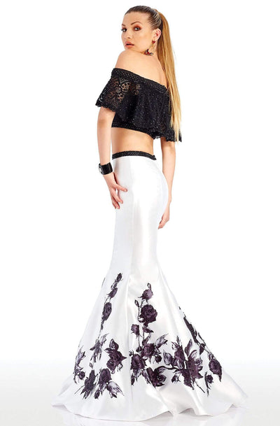 Clarisse - 4906 Lace Off-Shoulder Two-Piece Mermaid Gown Evening Dresses