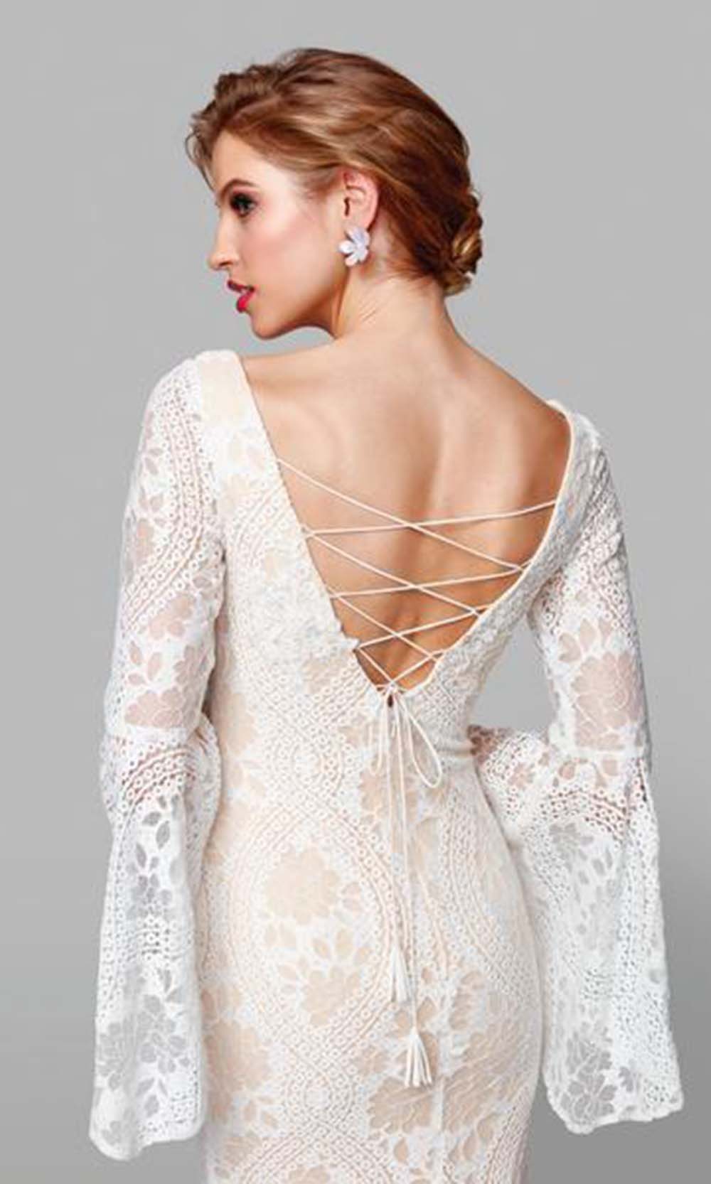 Clarisse - 600101 Lace Long Bell Sleeve Trumpet Dress Wedding Dresses