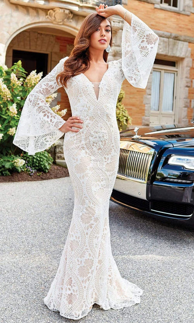 Clarisse - 600101 Lace Long Bell Sleeve Trumpet Dress Wedding Dresses