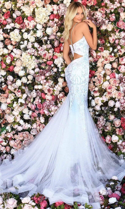 Clarisse - Long Sequin Mermaid Gown 800227SC In White