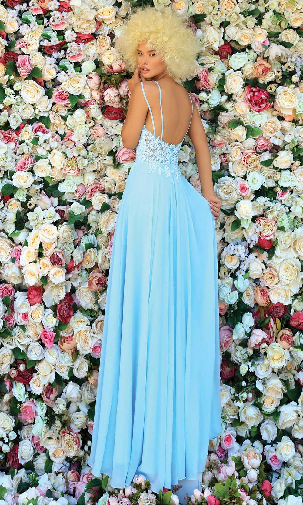 lace bodice and chiffon dress Captivating Lace Bodice Long Sleeves A-line Chiffon Wedding Dress with Sheer Lace Back S3166W - Wedding Dresses