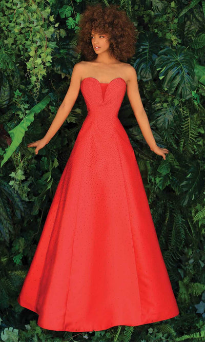 Clarisse - 810201 Strapless Sweetheart A-Line Gown Prom Dresses 2 / Red