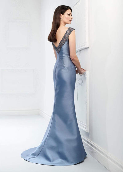 Mon Cheri - 218920SC Embellished Bateau Neck Trumpet Dress with Shawl