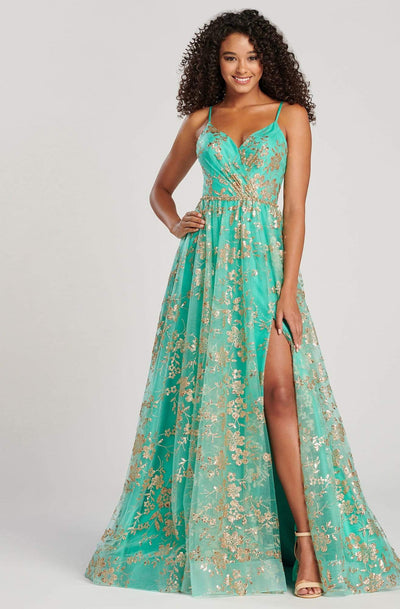 Colette By Daphne - CL12006LS Shiny Embellished Long A-Line Dress Prom Dresses